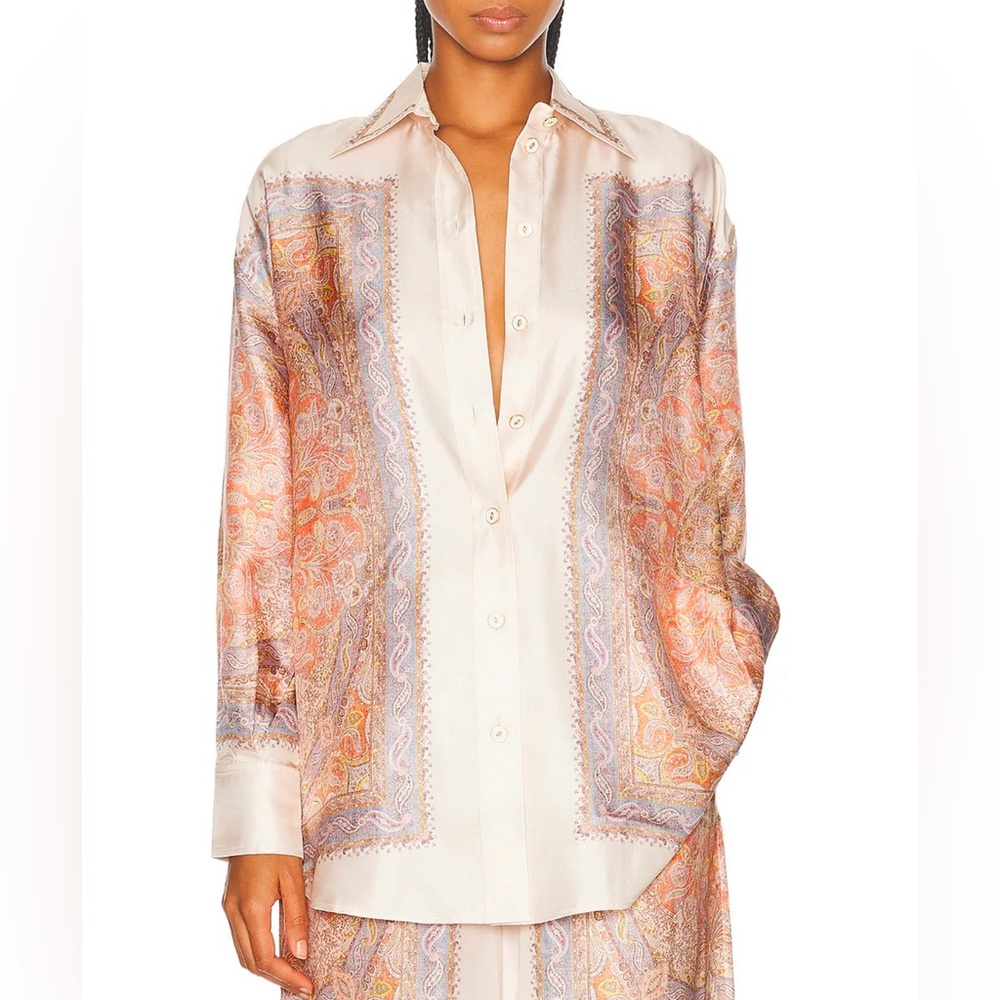 Zimmermann Silk Paisley Illustration Blouse